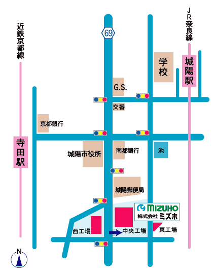 京都工場・京都営業所周辺地図